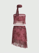 Sweetness Romantic Rose Y2k Style Women's Slim Fit Sleeveless Top And Asymmetrical Hem Skirt Set